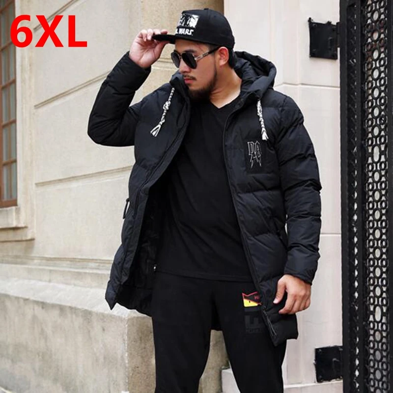 new Winter coat big size in the long cotton young hooded plus size fertilizer increased male 6XL male winter coat jacket 6XL 5XL
