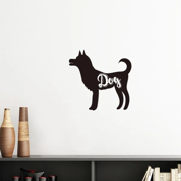 Dog Black And White Animal Silhouette Removable Wall Sticker Art Decals