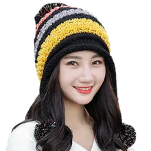 JAYCOSIN, высокое качество, модные удобные женские вязанные цветные головные уборы с помпоном, шапка с хвостом, зимние шапки для женщин