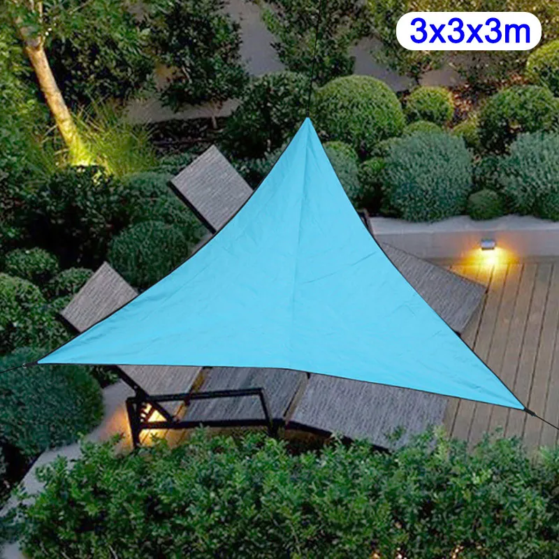 Открытый треугольный УФ Блок солнцезащитный навес дождевик для сада парка MK - Цвет: 3mx3mx3m