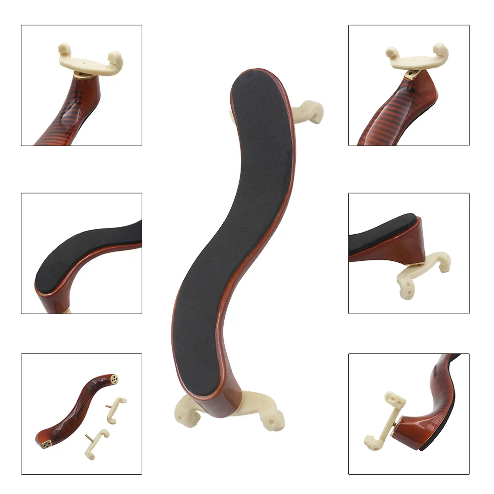 

ammoon Violin Shoulder Rest Maple Wood for 3/4 4/4 Violin Fiddle with Cleaning Cloth Viola Parts & Accessories