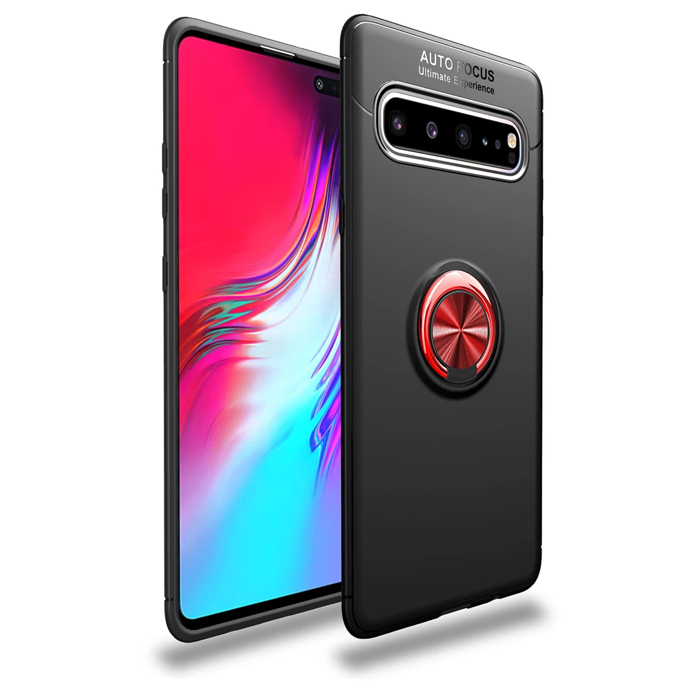

For Samsung Galaxy S10 5G Case Finger Ring Silicone Back Case For Samsung S10 Plus TPU Holder Cover Phone Accessories (XS0530)