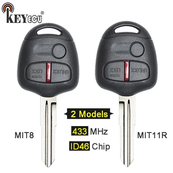 

KEYECU 433MHz ID46 Chip Replacement 3 Button Remote Key Fob for Mitsubishi Lancer CJ- Sedan Outlander MIT8 Left/ MIT11R Right