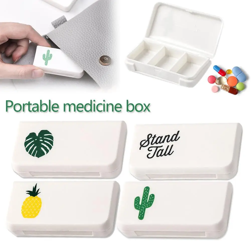 

Portable 3-grid Small Pill Box Mini Dispenser Medicine Case Portable Travel Box Pill Container Nursing Organizer