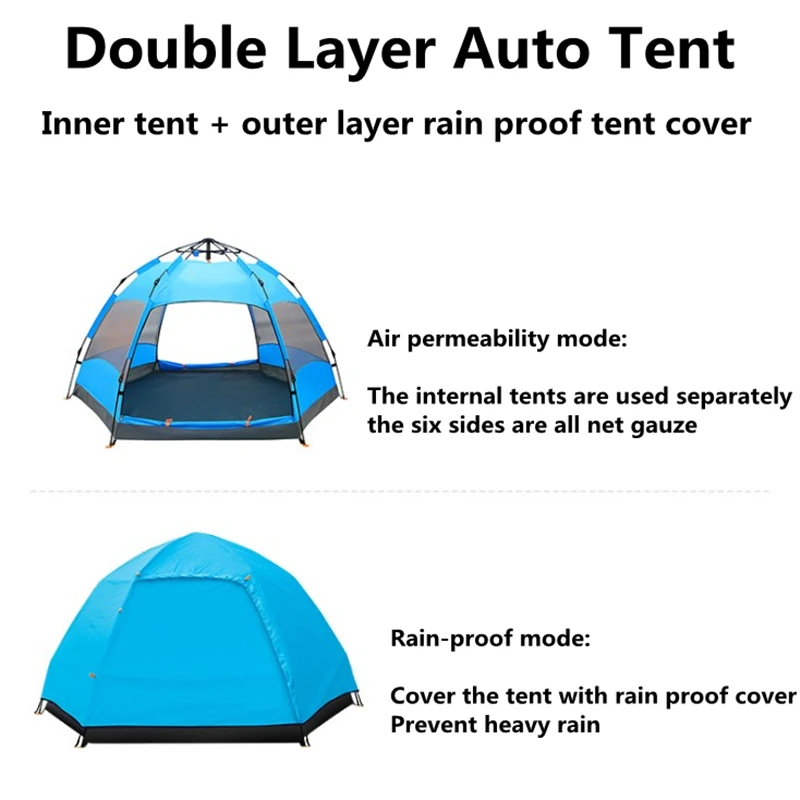 4-8 человек, 280*200*120 см, большой размер, кемпинговая автоматическая палатка, водонепроницаемая, ветрозащитная, одна секунда, открытый, для путешествий, туризма, супер светильник, палатки