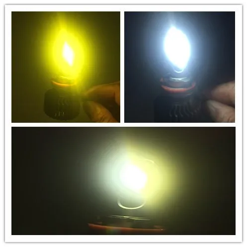 Автомобильные светодиодные лампы PAMPSEE T5 3 цвета 30 Вт 9005 лм|Передние LED-фары для