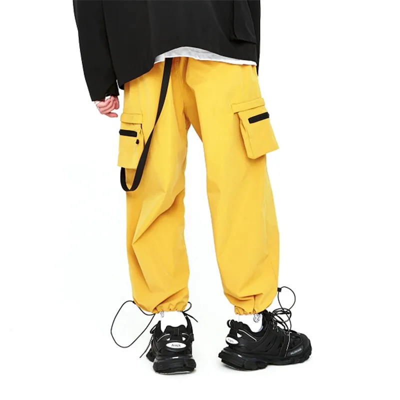 Съемные карманные ленты карго шнурок закрытия Мужские штаны Jogger уличная