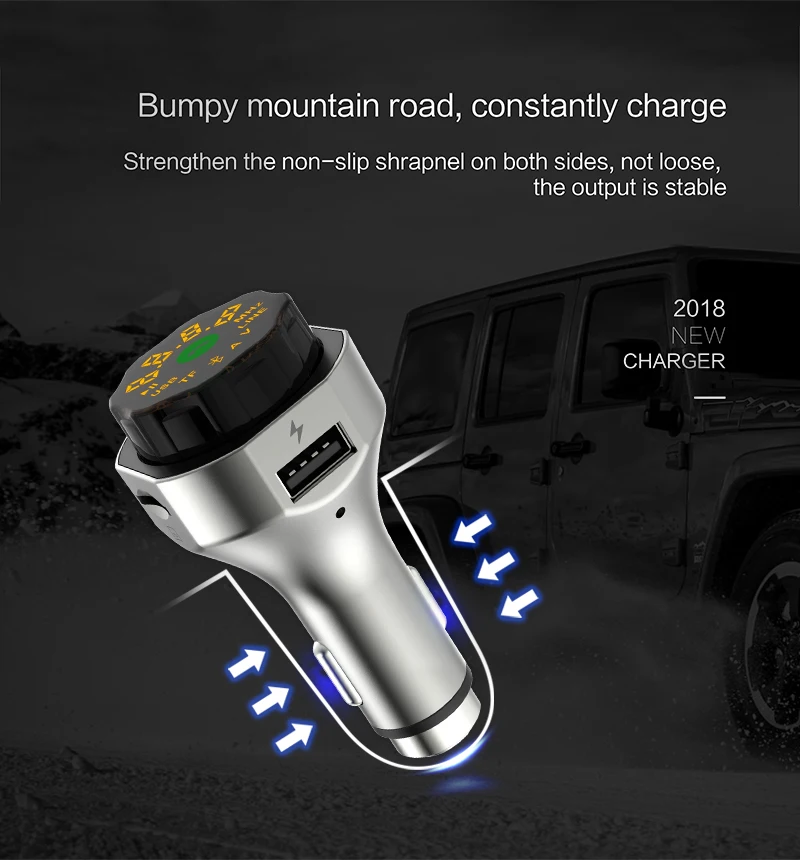Беспроводной Bluetooth4.2 fm-передатчик MP3 плеер Автомобильный комплект модулятор Поддержка Dual USB TF u-диск громкой связи быстро Зарядное устройство - Тип штекера: Универсальный
