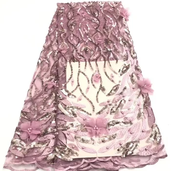 

Peach Stylish French Sequins Net Lace Noble Gold Sequins Fabrics For Party High Quality African Tulle Lace Fabric With Beads