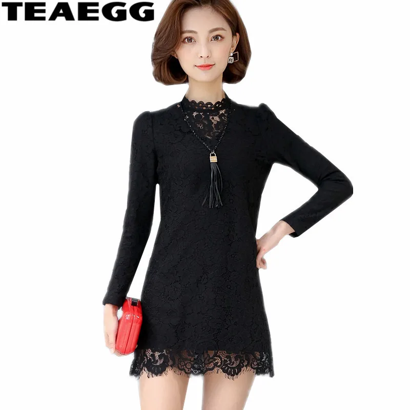 TEAEGG Mini Autumn Winter Dresses font b Robe b font font b Femme b font Ete