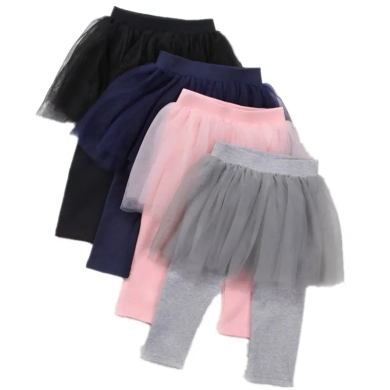 

Emmababy 1-6Y Children's Pants New clothing Baby Toddler Girls solid Pantskirt Warm Culotte Leggings Tutu mesh Pants