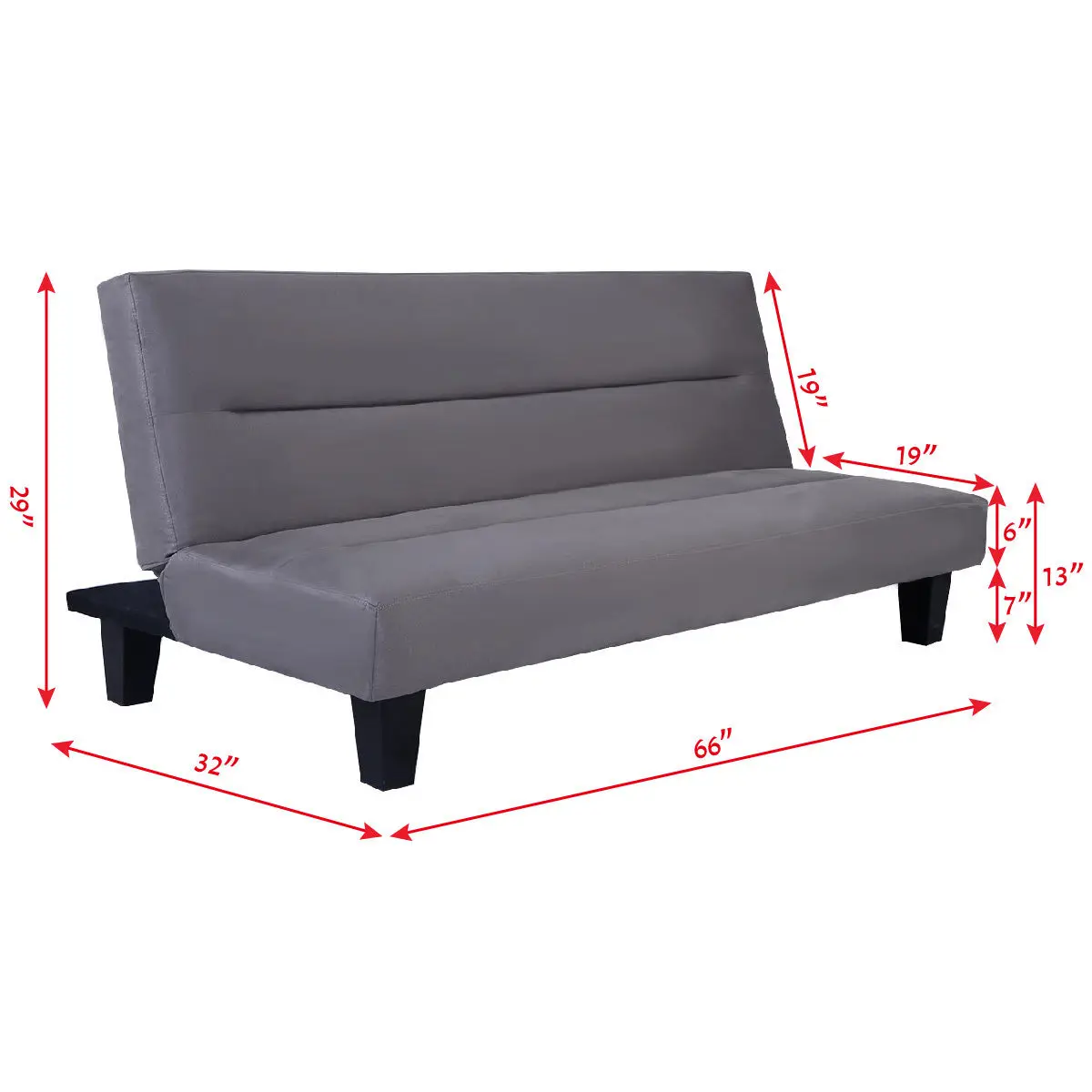 Giantex Microfiber Futon Folding Couch Sofa Bed 6 Mattress Sleep Giantex Microfiber Futon Folding Couch Sofa Bed 6 Mattress Sleep Recliner Lounger Gray Home Living Room Furniture Hw51467gr In Sofas From