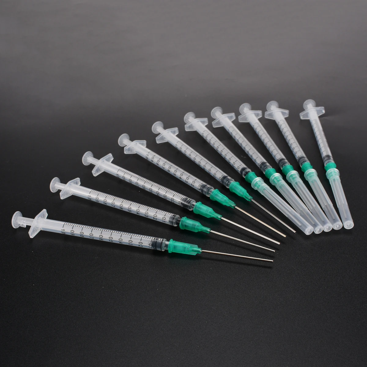 10pcs/Set 1ml Measure Syringe +18Ga 1.5 inch Blunt Tip Needle + Protective Cover Caps Kit for Industrial Glue Syringe