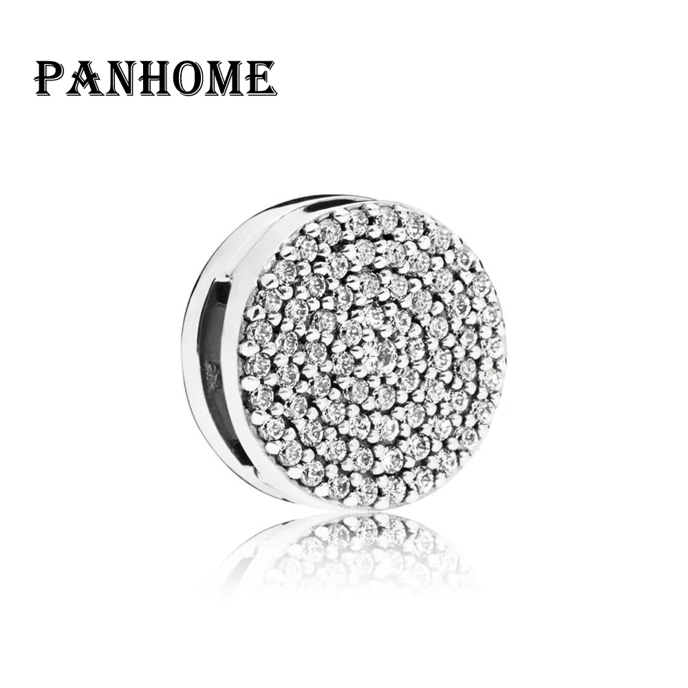 

PANHOME 925 Sterling Silver New 797583CZ REFLEXIONS DAZZLING ELEGANCE CLIP CHARM Original Women's Jewelry Charming Gift