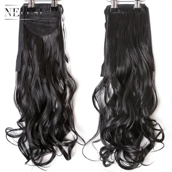 

Neitsi Curly Long Clip In Hair Tail False Hair Ponytail Hairpiece With Hairpins Synthetic Hair 1#