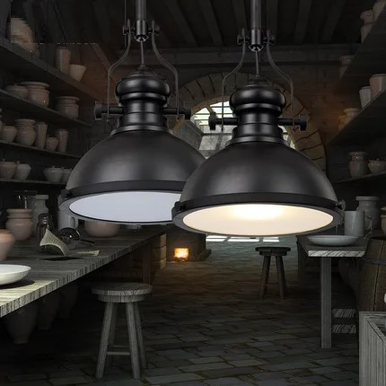 

Amercian Loft Style Industrial Droplight Iron Vintage LED Pendant Light Fixtures For Dining Room Hanging Lamp Home Lighting