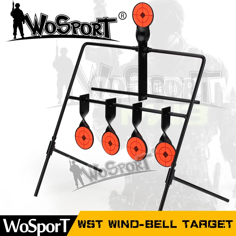 WoSporT 5-Plate Reset Стрельба Цель Тактический Металлический Стальной Рогатка BB пистолет страйкбол Пейнтбол Стрельба из лука охота открытый и