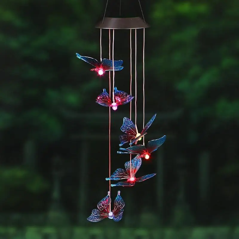 

AKDSteel Solar Light Romantic Wind Chime LED Colorful Butterfly Light, Waterproof Light for Corridors, Parks, and Hallways etc.