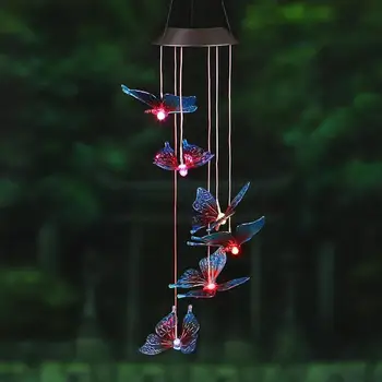 

AKDSteel Solar Light Romantic Wind Chime LED Colorful Butterfly Light, Waterproof Light for Corridors, Parks, and Hallways etc.