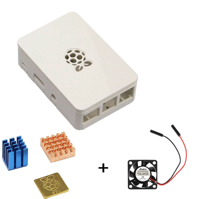 Черно белый защитный корпус для Raspberry Pi 3 Model B + Plus / 2 с алюминиевым теплоотводом и