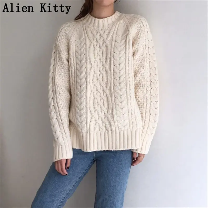 Alien Kitty 2020 Stylish New Autumn Winter High Quality Comfortable Warm Sweater Outwear Simple Solid Free Pullover 2 Colors | Женская