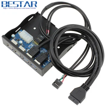 

For Desktop DIY 3.5 Inch Floppy Driver Bay 20 Pin 4 Ports USB 2.0+USB 3.0 Hub Internal Front Panel Combo Bracket Mount Adapter
