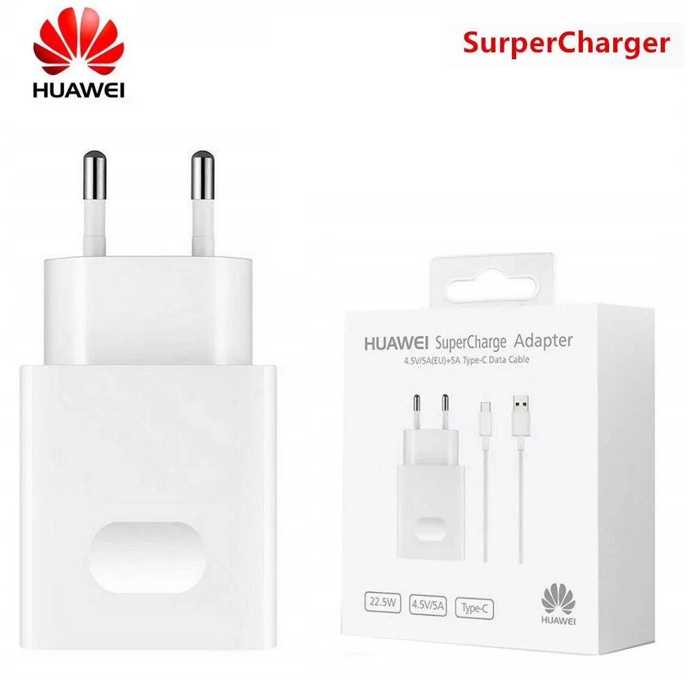 HUAWEI Original Fast Charger Mate 9 10 Mate 20 Pro P20 Supercharge Quick Travel Wall Adapter 4.5V5A/5V4.5A Type-C 3.0 USB Cable