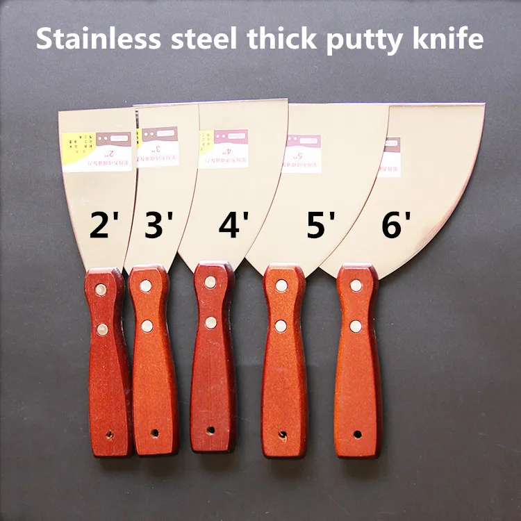 

2pcs/lot High Quality Stainless steel putty knife 2",3",4",5" ,6" Advanced blade scraper spatula Putty knife Tools FreeShipping