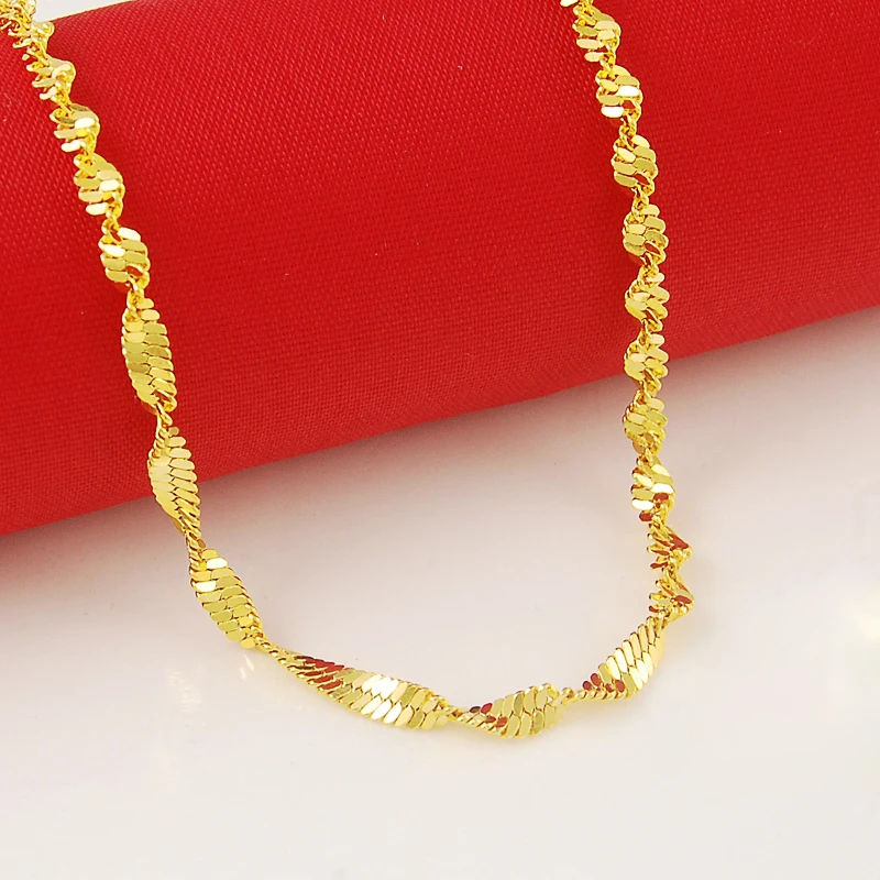 Spiral Jewelry Necklace 24k Gold Colour 
