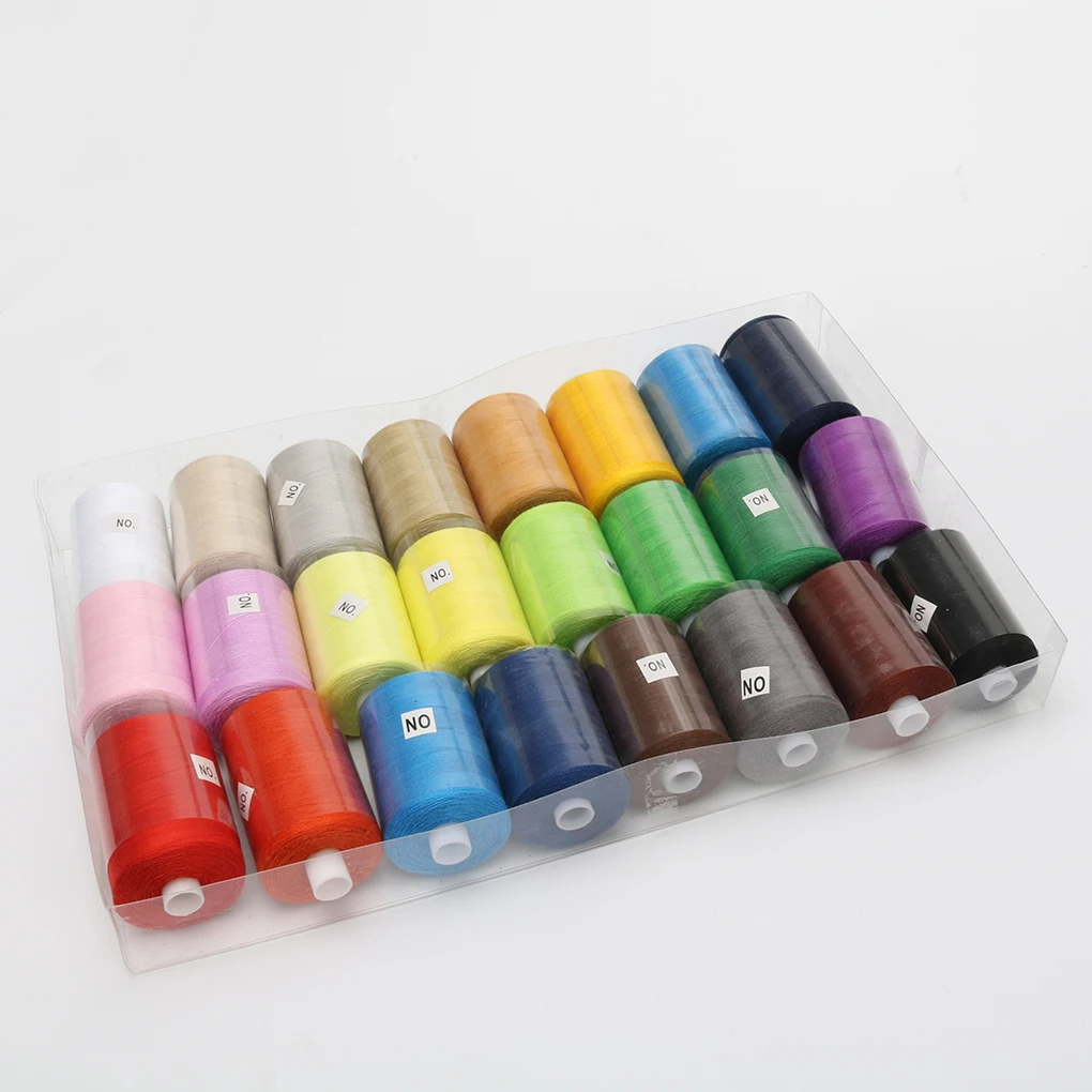 

24pcs/set Colorful Machine Embroidery Thread Set Polyester Sewing Hand Craft Patch Thread Kit