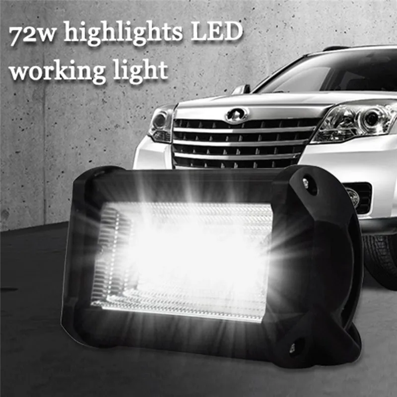 

kongyide Car Light 4 Inch 72W 24 LED Auto And Motorcycle Excavator Engineering Vehicle Auxiliary Spotlight Work Light 6000K je6