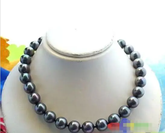 

Hot sale new Style >>>>>17" 14MM PEACOCK BLACK ROUND SOUTH SEA PEARL NECKLACE