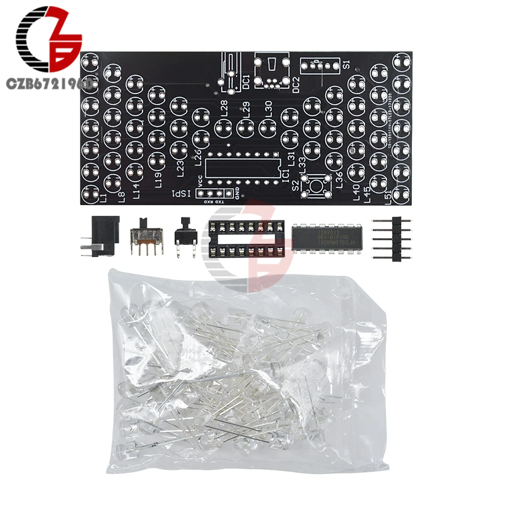 DC 5V Blue LED Display Electronic Hourglass DIY Kit Sand Glass Clock Time PCB Board for Home Holiday Decoration Kitchen Timing 5