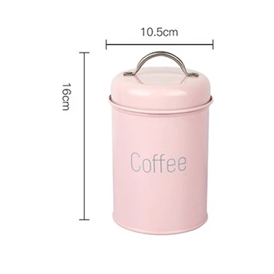 Металлическая красочная бутылка для хранения, маленькая свежая Минималистичная настольная банка для хранения кофе, сахара, чая, контейнер, Домашний Органайзер - Цвет: Pink Coffee