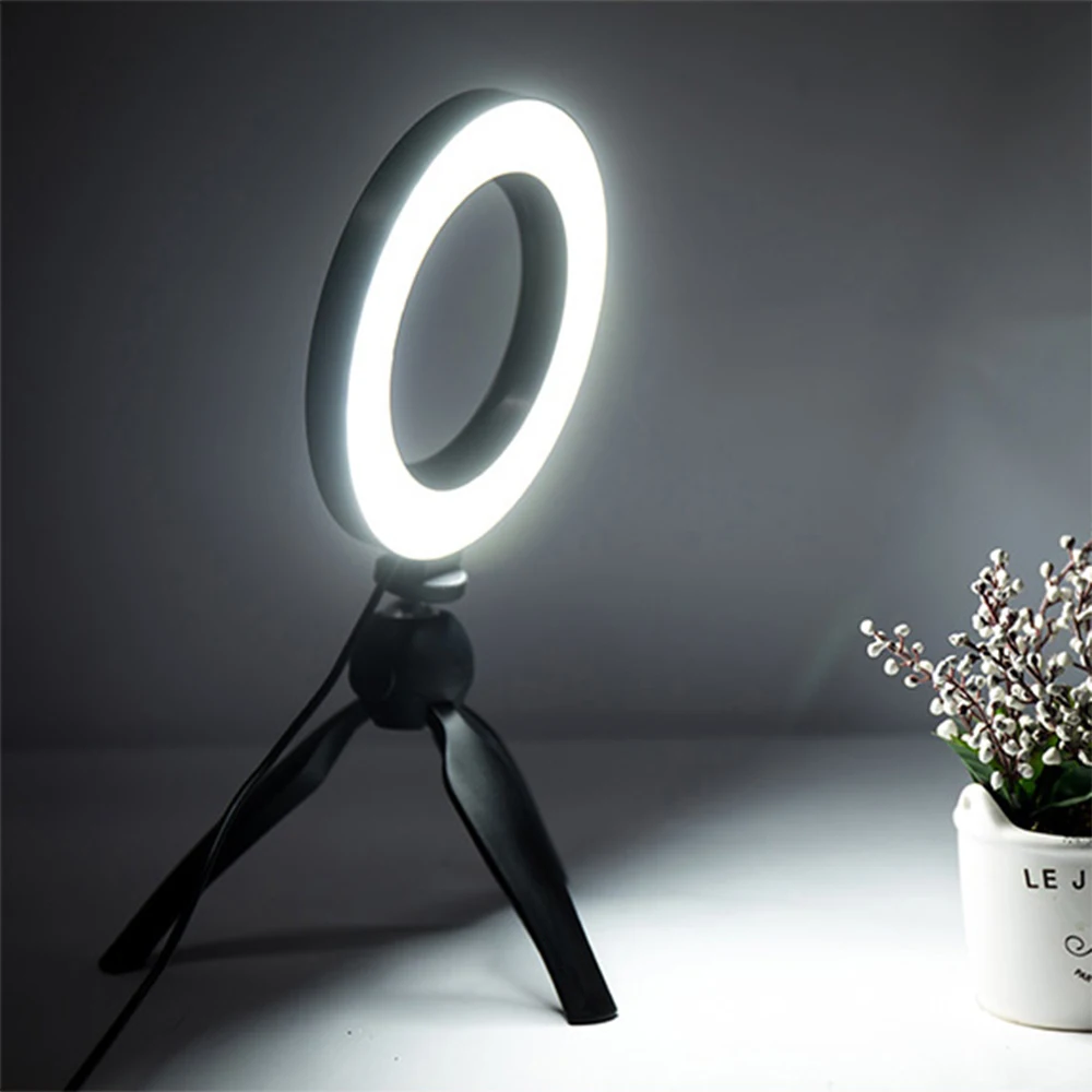 Затемняемый Светодиодный светильник для студийной камеры с кольцом для фото телефона видео свет лампа с штативами селфи палка кольцо стол заполняющий свет