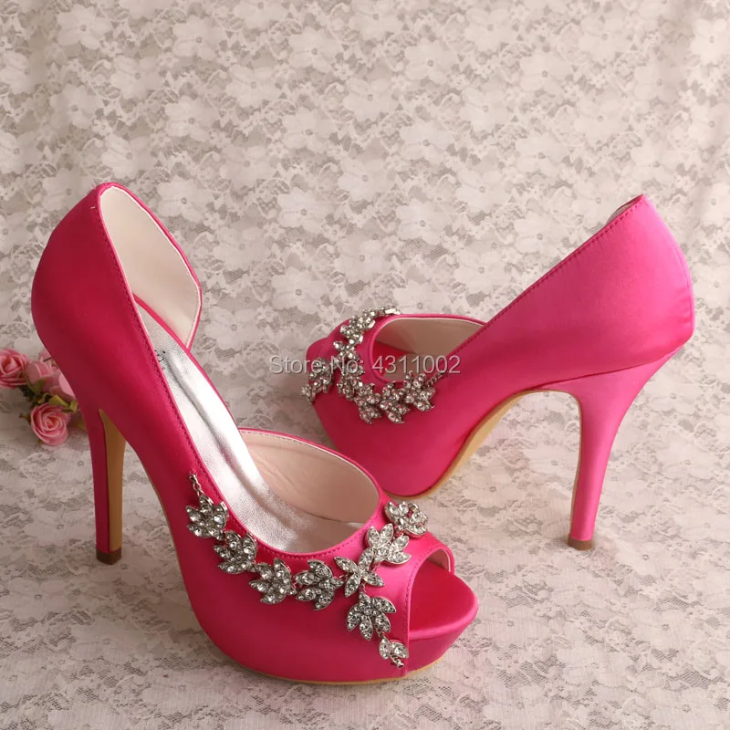 Custom Handmade Women's High Heel Shoes Ivory Satin Wedding Bridal Shoes with Platform