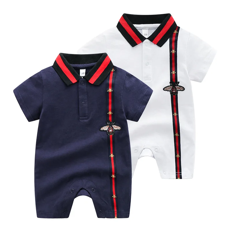 

2019 Brand GG Baby Dress Rompers Hot Sale Casual Newborn Clothing Baby Boy Jumpsuits Summer Short-Sleeve Bee Outfit Cothes