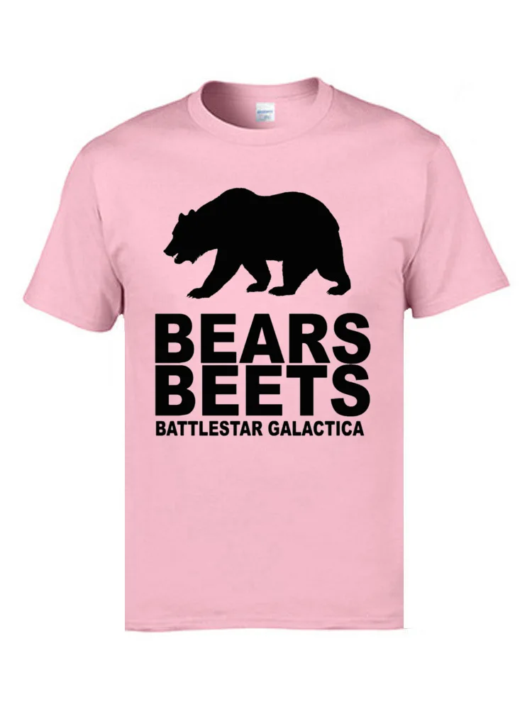 Bears Beets Battlestar Galactica 3790 2018 New Man T Shirts Round Collar Short Sleeve 100% Cotton T Shirt Family Tops Shirt Bears Beets Battlestar Galactica 3790 pink