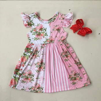 

Puresun New Fashion Flutter Sleeveless Girl Floral Dress Summer Baby Girls Ruffle Dress