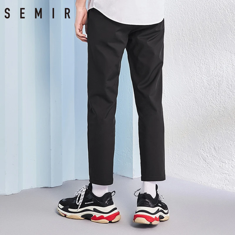 SEMIR брюки мужские повседневные до щиколотки деловые тонкие однотонные узкие для