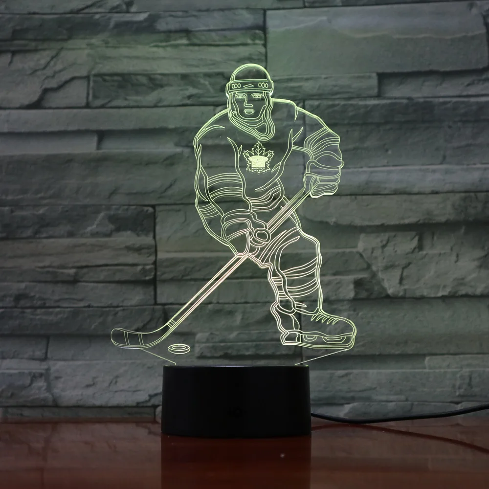 Hockey 3D Visual LED table night light Creative Touch Switches Desk