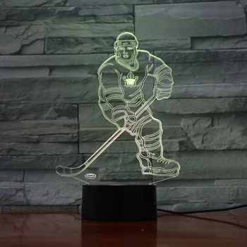 

Hockey 3D Visual LED table night light Creative Touch Switches Desk Lamp usb Veilleuse Enfant 7 Colors Changing Lumineuse Lampe