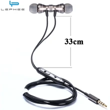LEPHEE Waterproof Earphones VE003 Stereo Sports Earpiece For Mobile Phone MP3 PSP Computer Magnetic Earphone Headset +Microphone