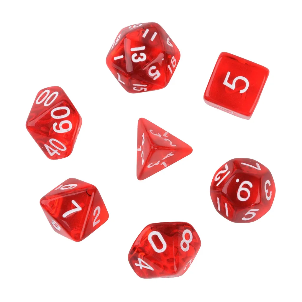Набор из 7 штук D4 D6 D8 D10 D12 D20 Детские кубики умелые настольные игры аксессуары для