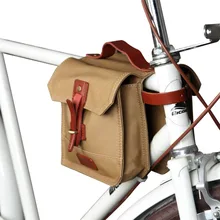 Tourbon Canvas Bicycle Saddle Bags Top Tube Bags Cycling Pannier Two Pouches Multi-function Bike Accessories