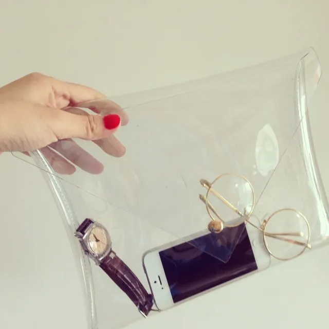 transparent envelope clutch
