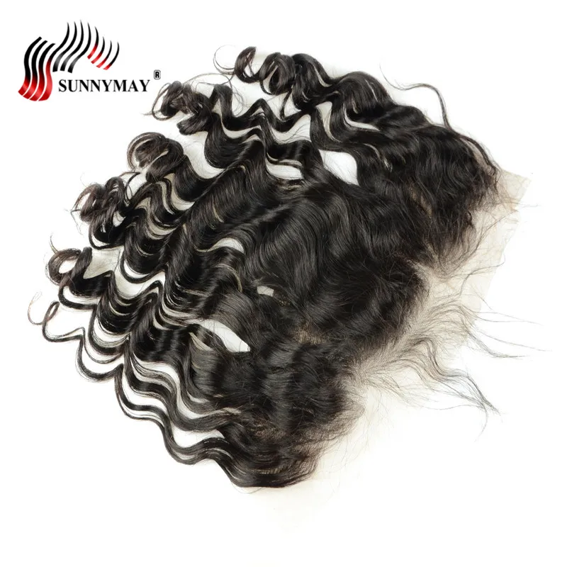 Sunnymay Swiss Lace Frontal Closure Loose Deep Wave Brazilian Virgin Hair Pre Plucked Bleached Knots 13x4 Lace Frontal