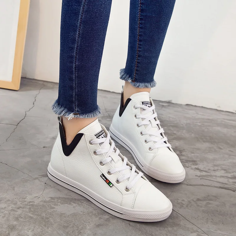 

2018 Spring and Autumn Leather Little White Shoes New Style Korean Version Single Shoes Lace Up Student Loafers Women's Shoes 5