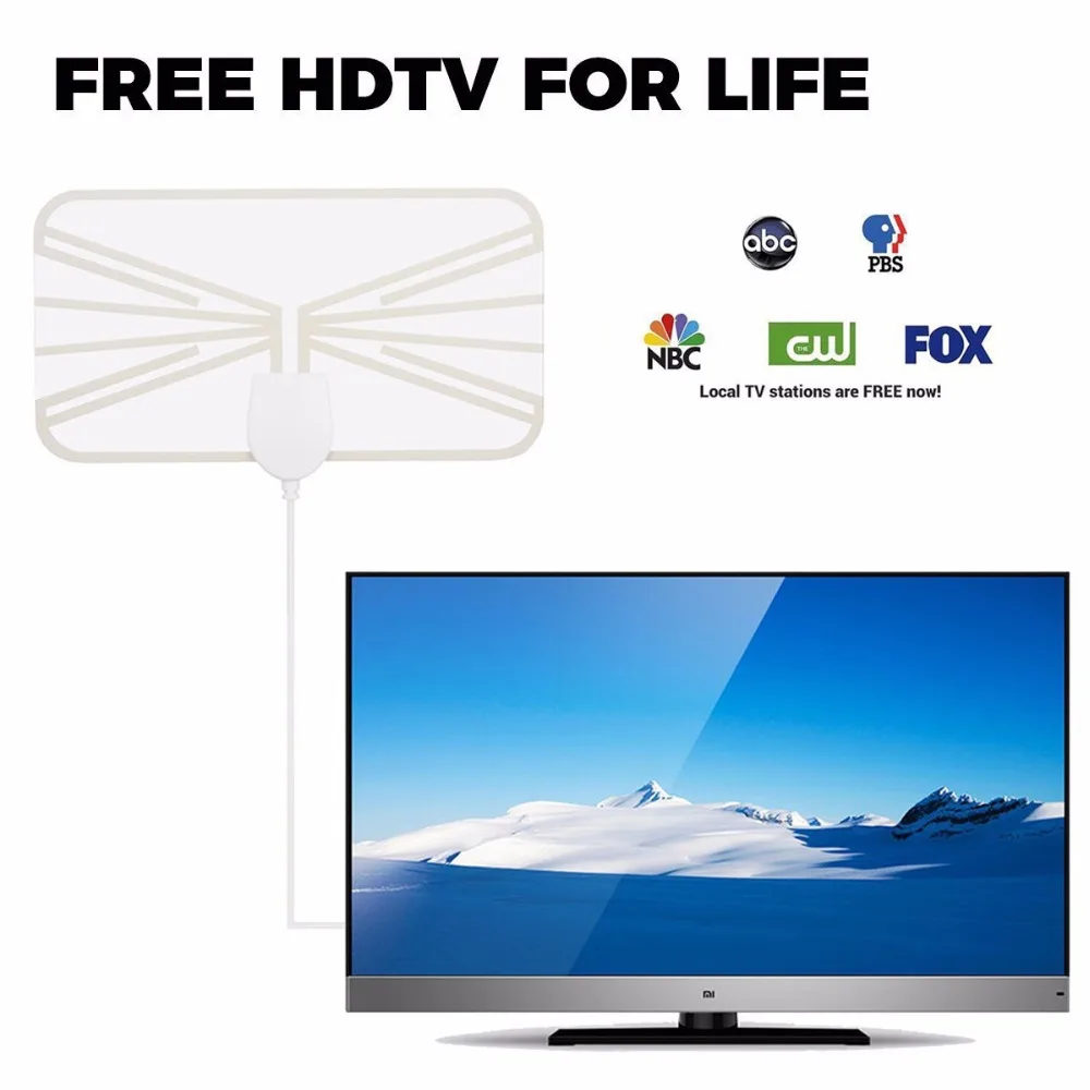 SOONHUA ультра тонкая прозрачная пластина 50 миль антенна 4K 1080P Внутренняя HD цифровая