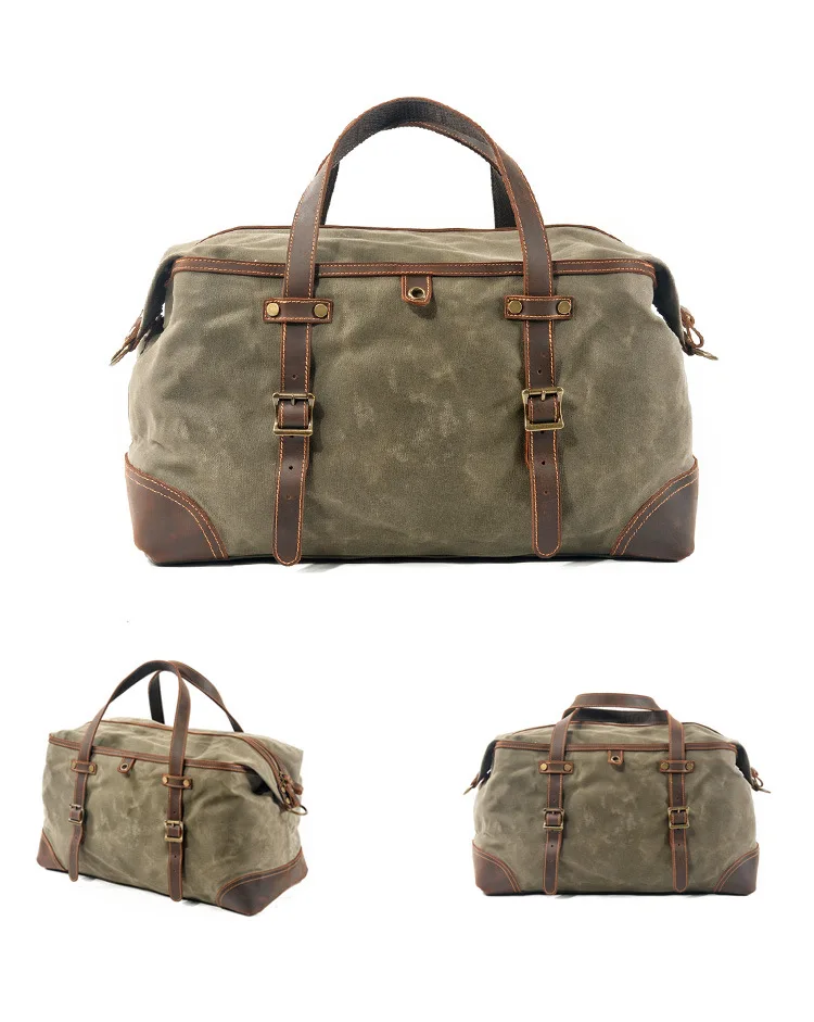 M268 Новая Винтажная Вощеная парусиновая мужская сумка для путешествий большая емкость Промасленная кожаная военная сумка для выходных Базовая Сумка-тоут сумки для сна